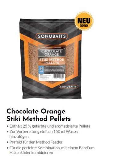 Sonubaits Chocolate Orange Stiki Method Pellets 2mm