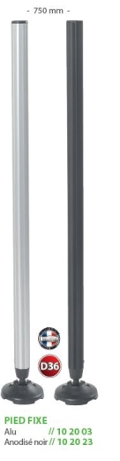 Rive leg 750mm aluminium or black D36