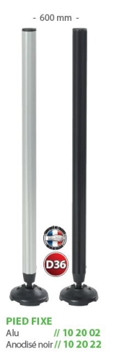 Rive leg 600mm aluminium or black D36