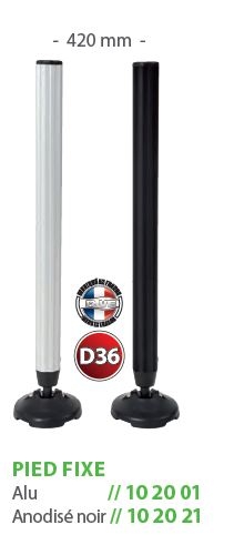 Rive leg 420mm aluminium or black D36