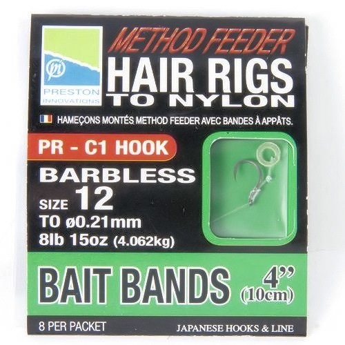 Preston Method Feeder 4 (10cm) Hair Rig with Bait Bands