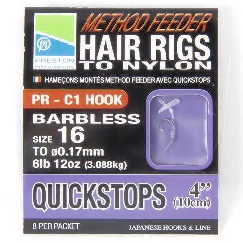 Preston Method Feeder 4 (10cm) Hair Rig with Quick Stops