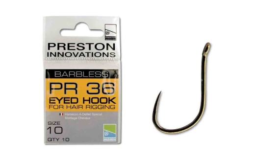 Preston PR 36 barbless eyed hook