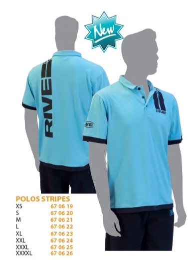 Rive Polo Shirt Aqua/Black with stripes