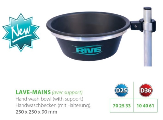 Rive Hand wash bowl (with support) black/aqua