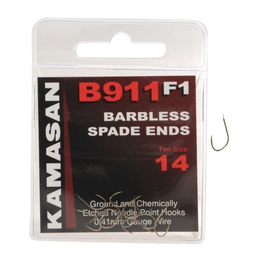 Kamasan B911 F1 Barbless Spade-End Hooks