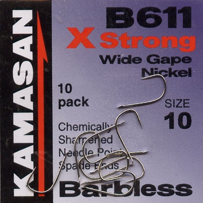 Kamasan B611 Spade End Barbless Haken