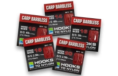 PRESTON CARP BARBLESS HOOKS TO NYLON